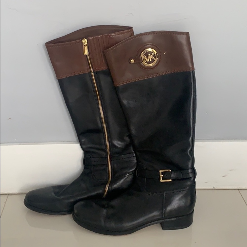 Michael Kors Brown and Black Leather Boots